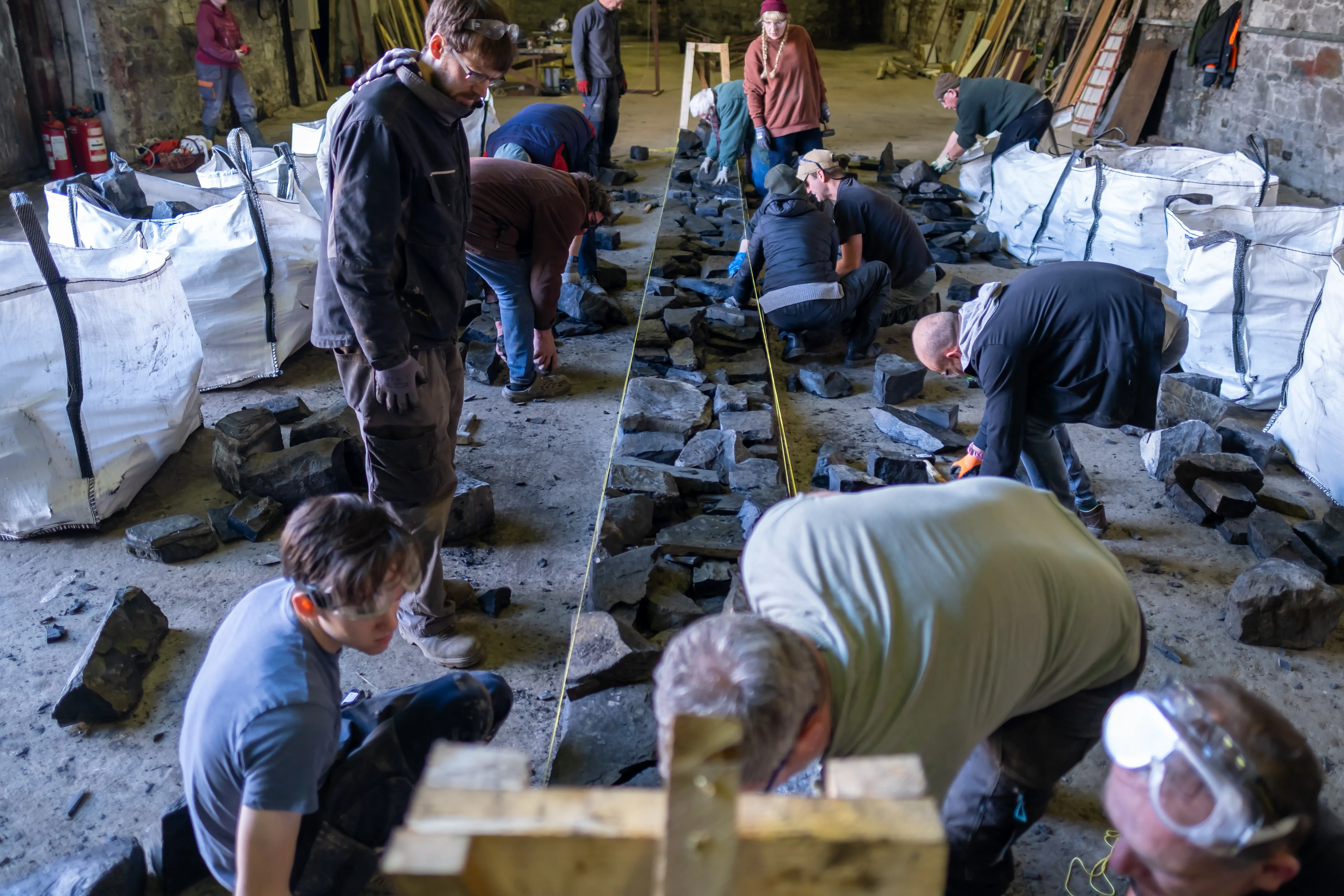 Of Bricks and Mortar, Dry Stone Wall Making and Mending Workshop with O'Dwyers Masonry at Repair Acts Ireland, Caring for Repairing, Exhibition and Festival, Kilbeggan, Westmeath (2022).